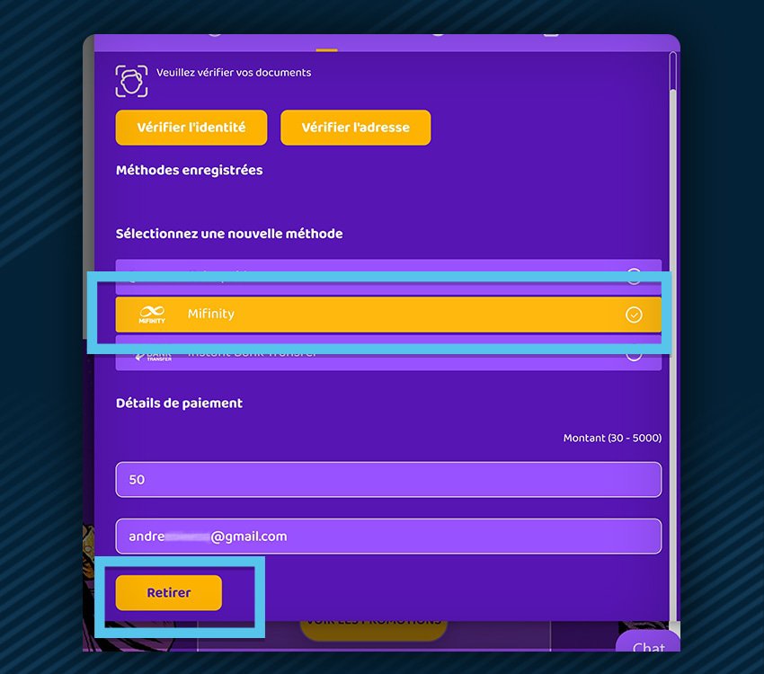simsinos casino comment retirer mifinity etape 1