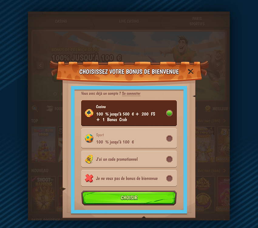 casino stone vegas comment s'inscrire etape 2