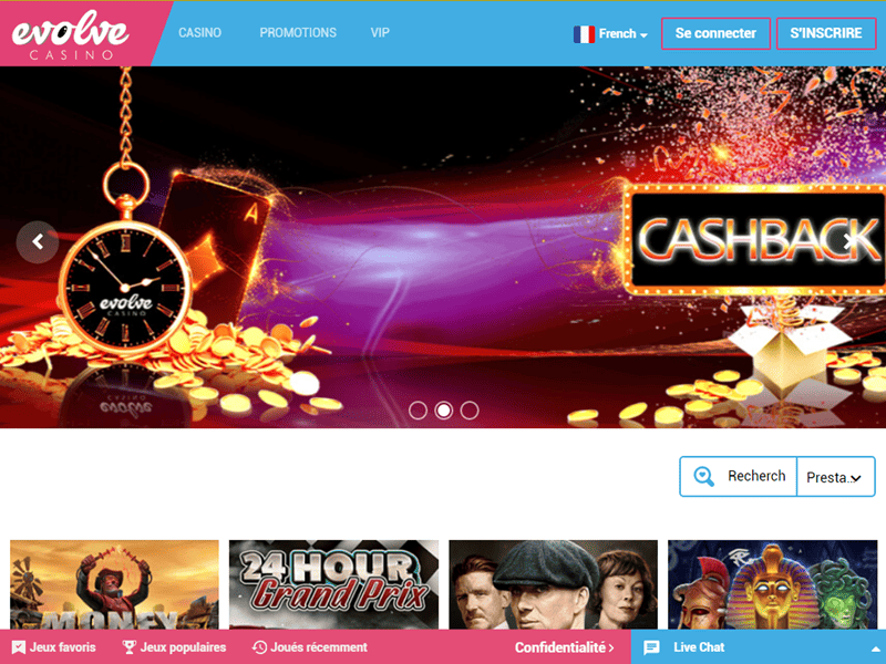 Evolve Casino : Bonus D'Inscription De 1 000€ + 100 Free Spins